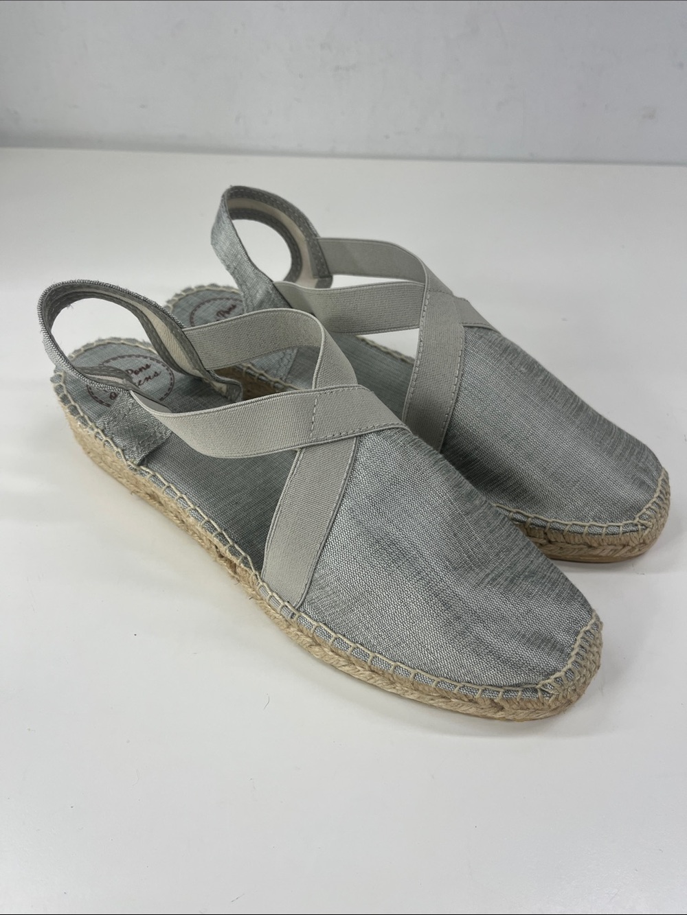 New Toni Pons Vic Silver Espadrille Shoes Size 39 (US 8)